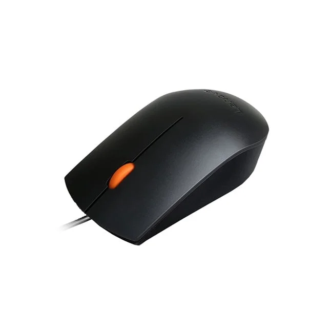 Мишка Lenovo 300, с кабел, 1600 dpi, USB, черна