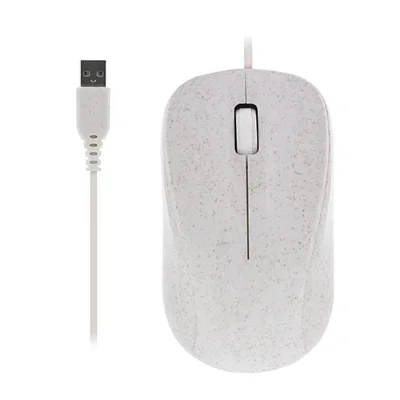 Мишка TNB Mueco, еко, с кабел, 3 бутона, 1000 dpi, USB, бяла