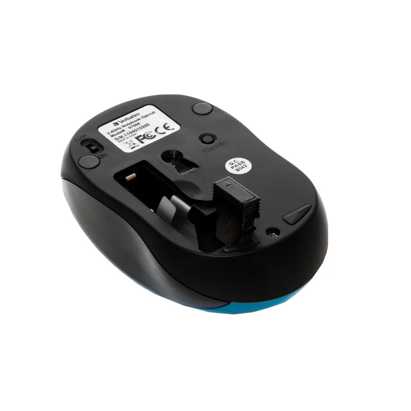 Мишка Verbatim Go Nano, безжична, оптична, USB, 1600 dpi, синя