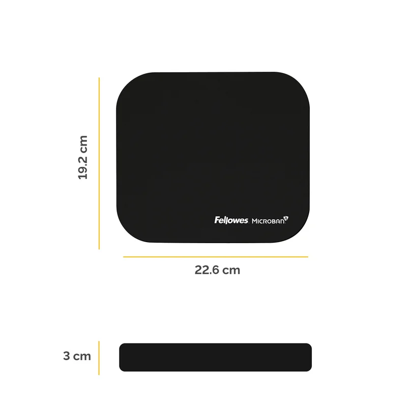 Пад за мишка Fellowes Microban, антибактериален, 2 mm, черен