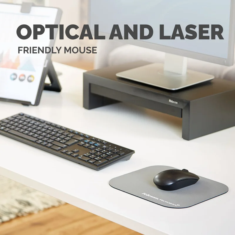 Пад за мишка Fellowes Microban, антибактериален, 2 mm, сив