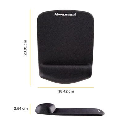Пад за мишка Fellowes Plushtouch, ергономичен, черен