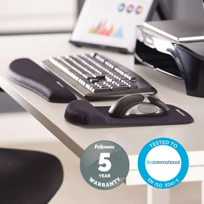 Пад за мишка Fellowes Plushtouch, ергономичен, черен