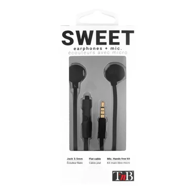 Слушалки TNB Sweet In Ear, с микрофон, 3.5 mm жак, 93 dB, 1.2 m кабел, черни