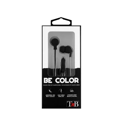 Слушалки TNB Be Color, с тапи, с микрофон, 3.5 mm жак, 98 dB, 1.2 m кабел, черни