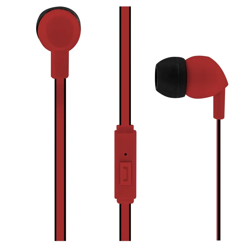 Слушалки TNB Be Color, с тапи, с микрофон, 3.5 mm жак, 98 dB, 1.2 m кабел, червени