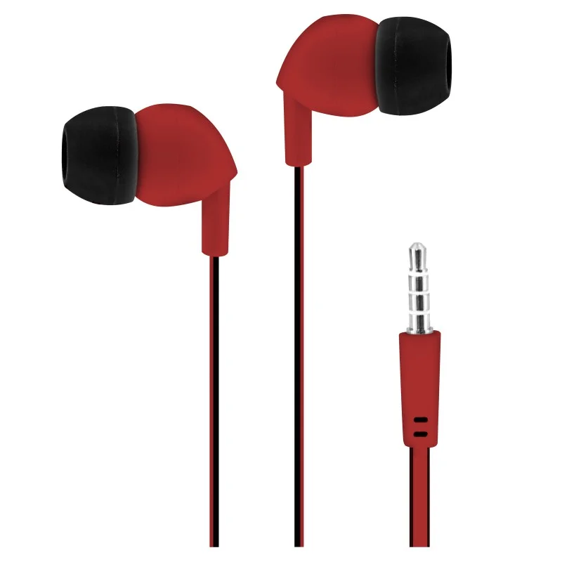 Слушалки TNB Be Color, с тапи, с микрофон, 3.5 mm жак, 98 dB, 1.2 m кабел, червени