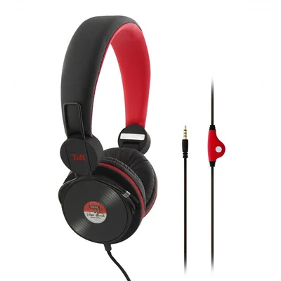 Слушалки TNB Be Color, с кабел 1.2 m и микрофон, 3.5 mm жак, 105 dB, черно-червени