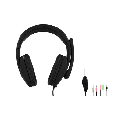 Слушалки TNB HS300, с микрофон, 3.5 mm жак, 103 dB, 2 m кабел, черни