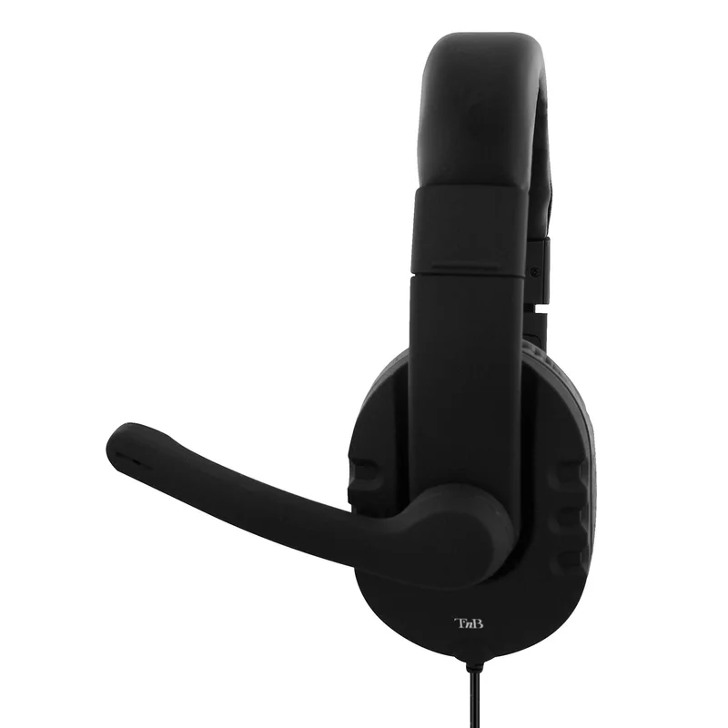Слушалки TNB HS300, с микрофон, 3.5 mm жак, 103 dB, 2 m кабел, черни