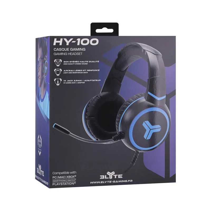 Слушалки TNB Elyte HY100 Gaming, с микрофон, 3.5 mm жак, 105 dB, 1.8 m кабел