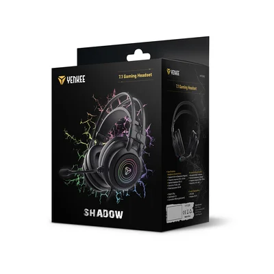 Слушалки Yenkee 3035 Shadow, геймърски, USB, 112 dB, 2.4 m кабел, черни