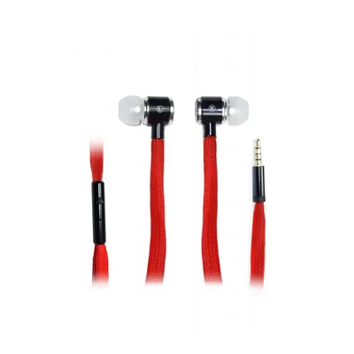 Слушалки Vakos SK-251K, с тапи, с микрофон, 3.5 mm жак, 98 dB, червени