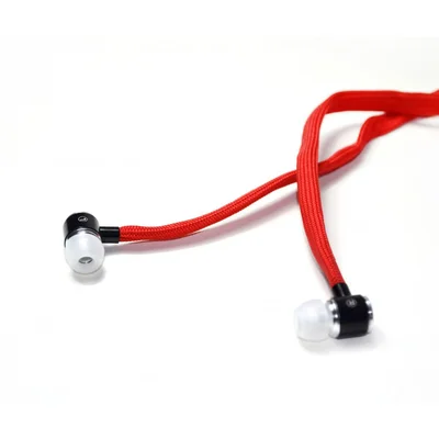 Слушалки Vakos SK-251K, с тапи, с микрофон, 3.5 mm жак, 98 dB, червени