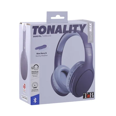 Слушалки TNB Tonality, с Bluetooth, USB Type-C, 117 dB, тъмносини
