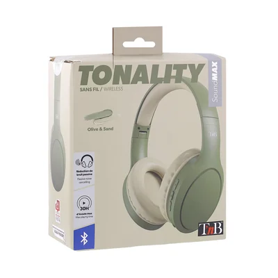 Слушалки TNB Tonality, с Bluetooth, USB Type-C, 117 dB, цвят маслина