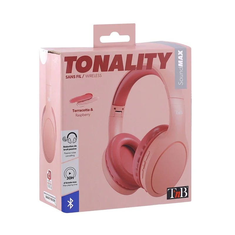 Слушалки TNB Tonality, с Bluetooth, USB Type-C, 117 dB, теракота