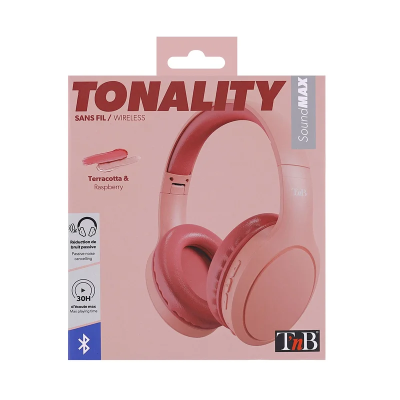 Слушалки TNB Tonality, с Bluetooth, USB Type-C, 117 dB, теракота