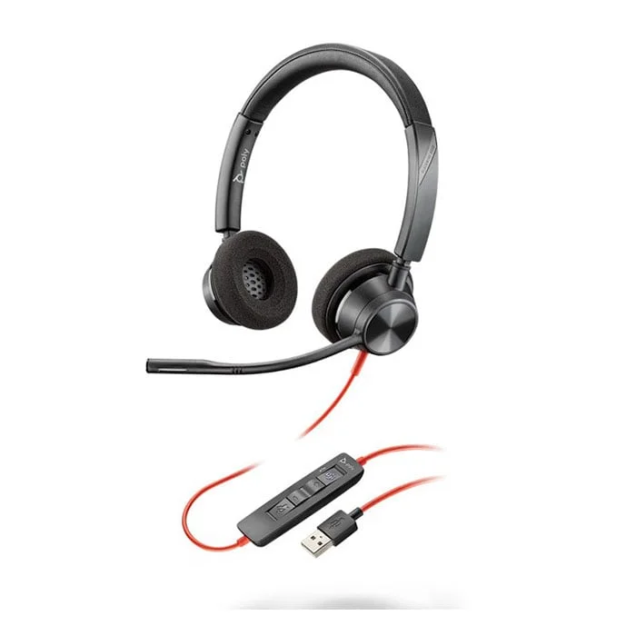 Слушалки Poly Blackwire C3320, жични, с микрофон, USB Type A, 94 dB