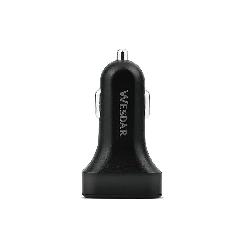 Зарядно за кола Wesdar, 2 USB, черно