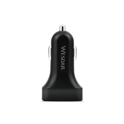 Зарядно за кола Wesdar, 2 USB, черно