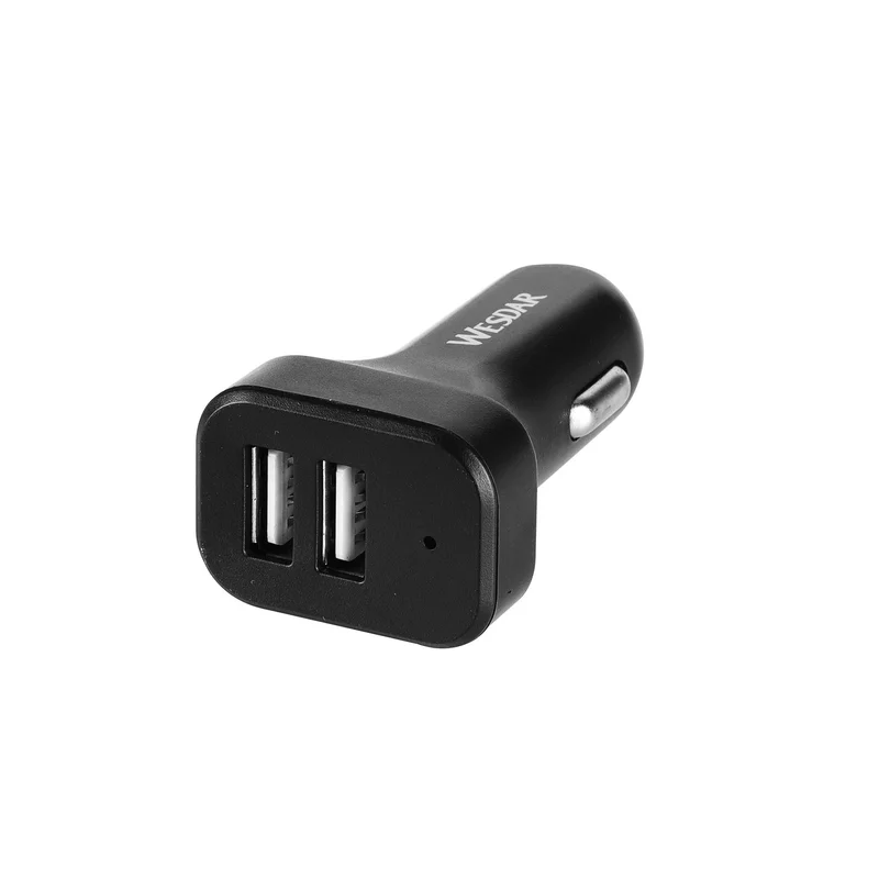 Зарядно за кола Wesdar, 2 USB, черно