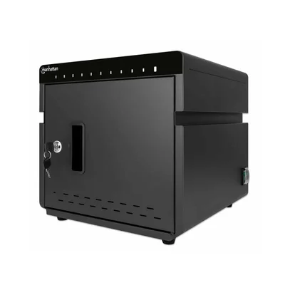 Шкаф за зареждане на смартфони Manhattan, таблети и USB устройства, 180W, до 10 броя