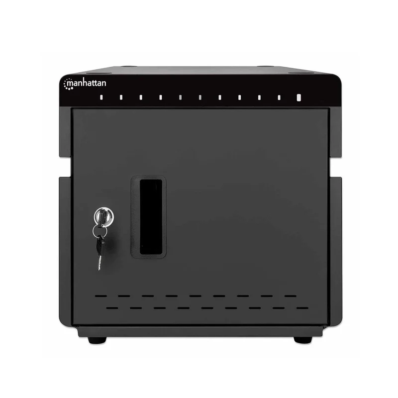 Шкаф за зареждане на смартфони Manhattan, таблети и USB устройства, 180W, до 10 броя