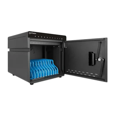 Шкаф за зареждане на смартфони Manhattan, таблети и USB устройства, 180W, до 10 броя