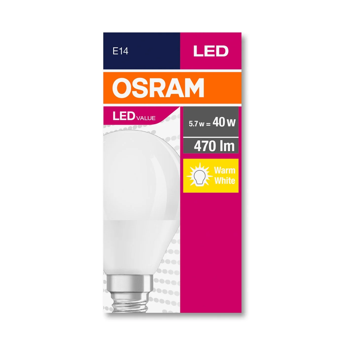 Kрушка Osram LED, E14, 5.7W, 230V, 470 lm