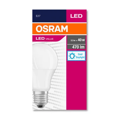 Kрушка Osram LED, E27, 6W, 230V, 470 lm, 6500K