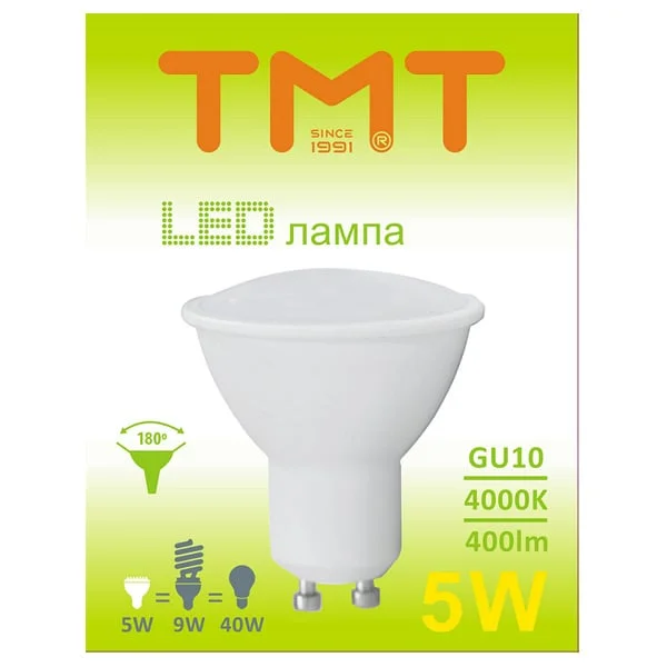 Крушка Tmt LED, GU10, 5W, 230V, 400 lm, 4000k