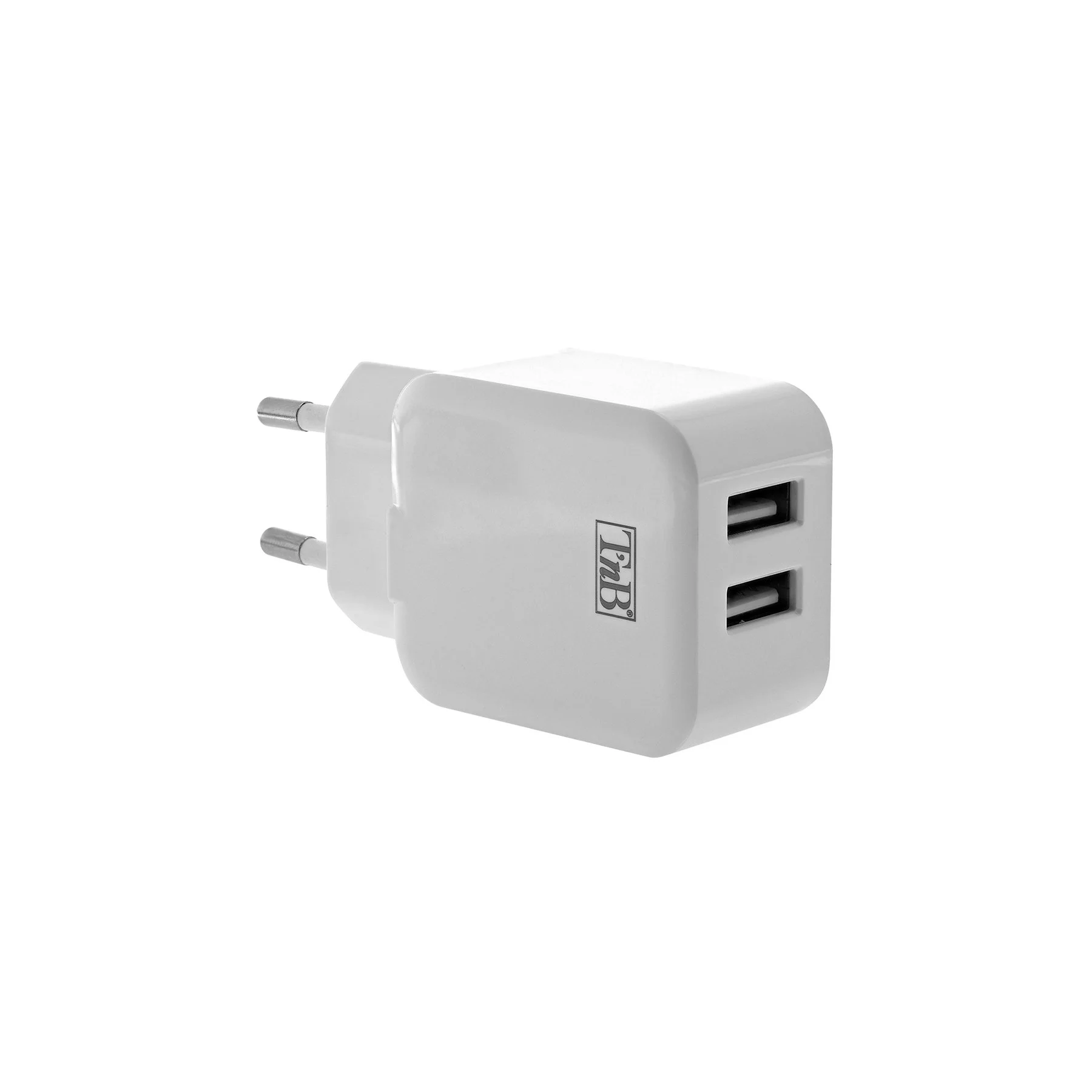 Зарядно устройство TNB, 2 USB, 2.4 A, 12 W, бяло