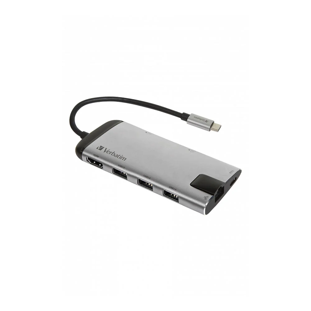 USB Хъб Verbatim, 5 порта, USB-C, USB 3.1, HDMI, RJ45
