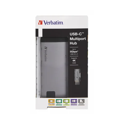 USB Хъб Verbatim, 6 порта, USB-C, USB 3.1, HDMI, RJ45, SDHC