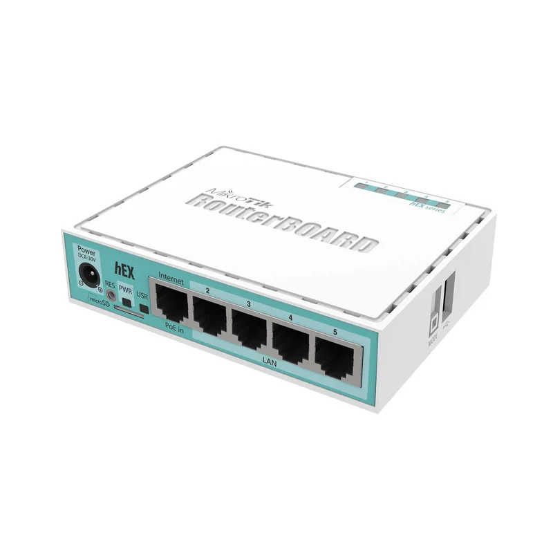Рутер Mikrotik RB750GR3 Hex, кабелен, 5 порта