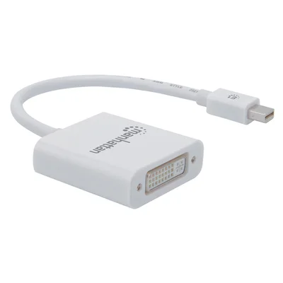 Адаптер Manhattan Mini DisplayPort, Male към DVI-I Female, Ethernet порт