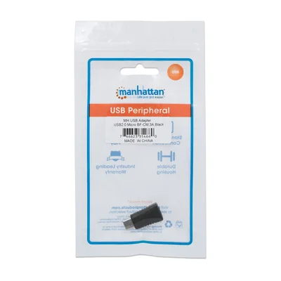 Адаптер Manhattan, micro USB-B към USB-C, 2 Ethernet порта