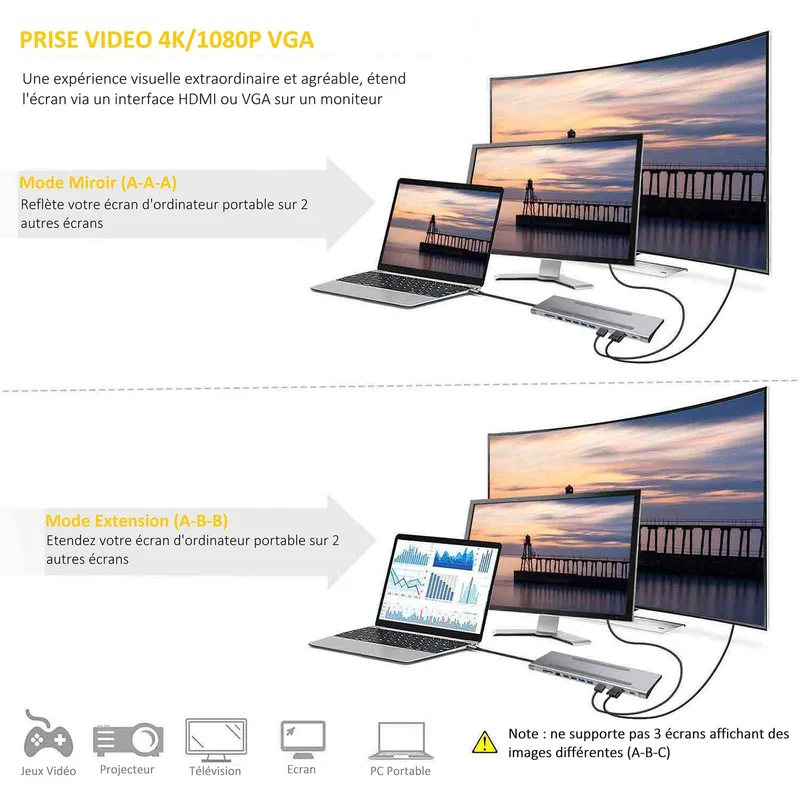 Докинг станция TNB, 11 в 1, USB Type C кабел, 20 cm