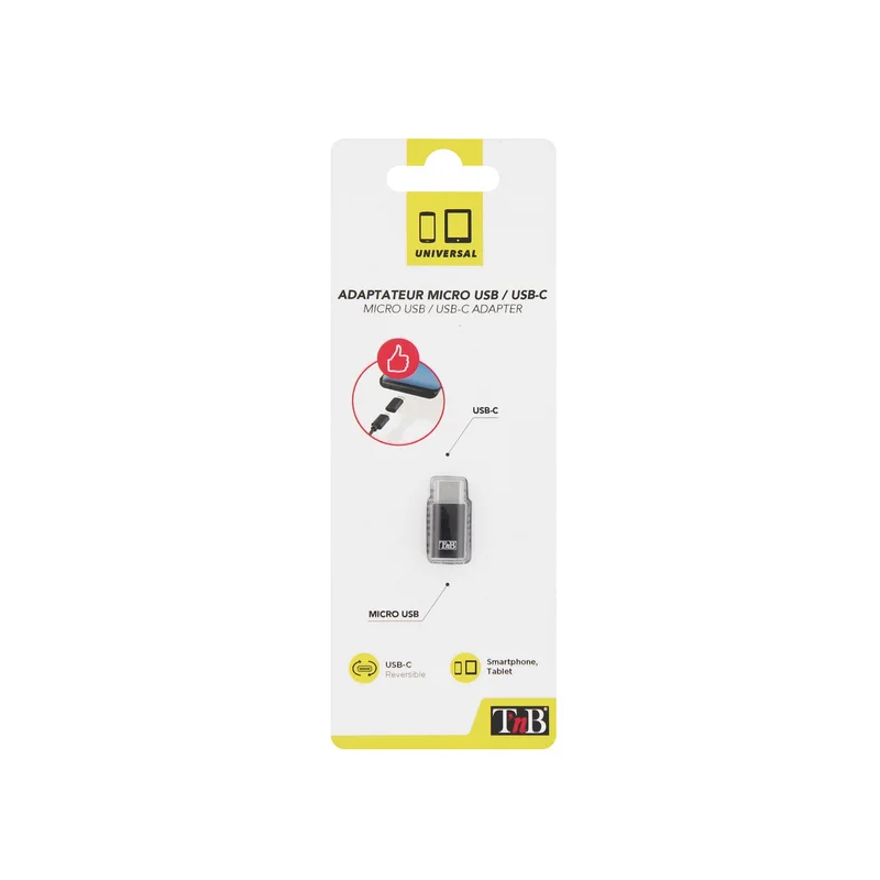Адаптер TNB, Micro USB към USB Type-C, черен