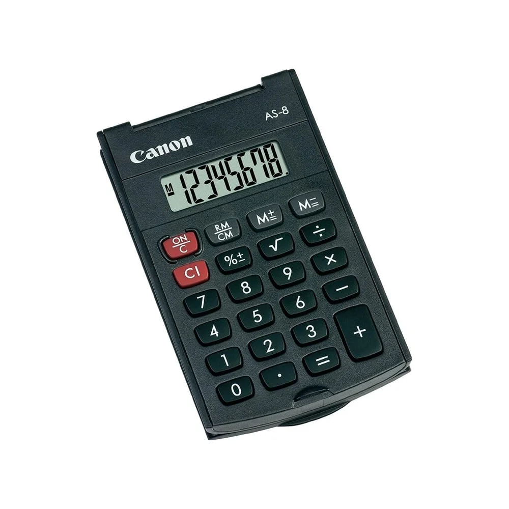 Джобен калкулатор Canon AS-8, 8-разряден, тъмносив