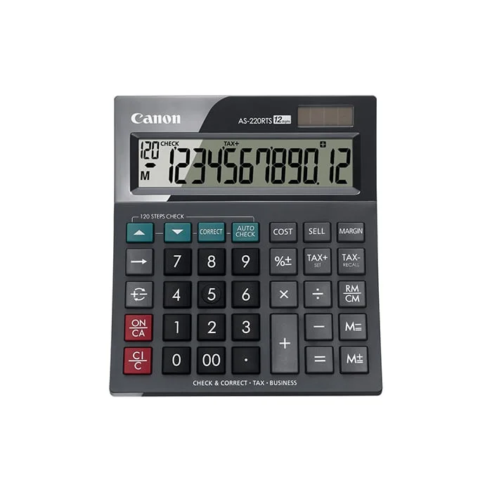Настолен калкулатор Canon AS-220RTS, 12-разряден, сив