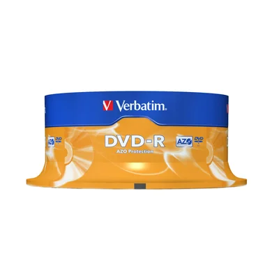 DVD-R Verbatim, 4.7 GB, 16x, AZO покритие, 25 броя в шпиндел