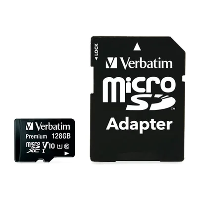 Карта памет Verbatim micro SDXC, 128 GB, с адаптер