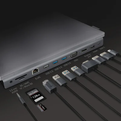 Докинг станция Yenkee 1101, 11 в 1, USB C