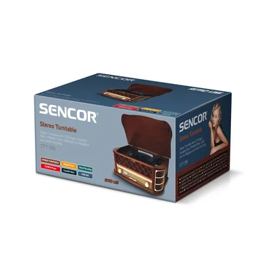 Ретро грамофон Sencor STT 016, с USB, SD, FM, 6 W