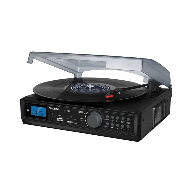 Грамофон Sencor STT 212U, с USB, SD, FM, черен, 10 W