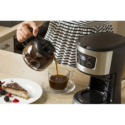 Кафеварка Sencor SCE 3700BK, със стъклена кана, 700 W, LCD