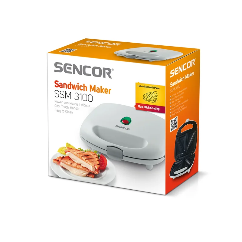Сандвич грил преса Sencor SSM 3100, бяла, 220V, 700 W