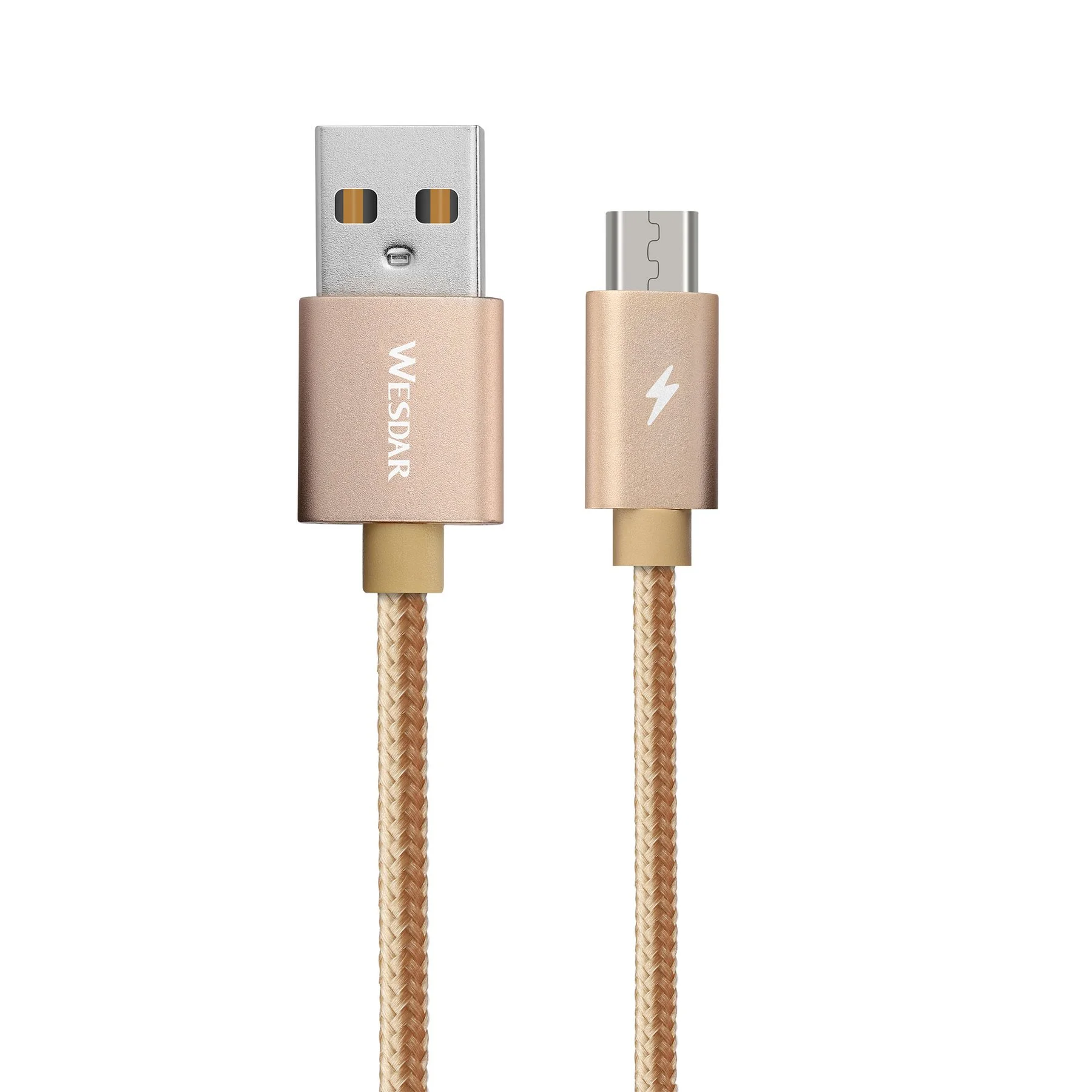 Кабел Wesdar, USB към Micro USB, 1.2 m, златист